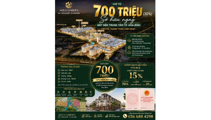 700 triệu để SỞ HỮU đất nền trung tâm TP. Hòa Bình